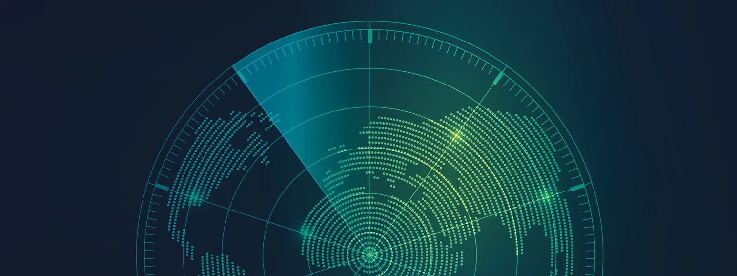  Radarsymbol auf grünem Hintergrund