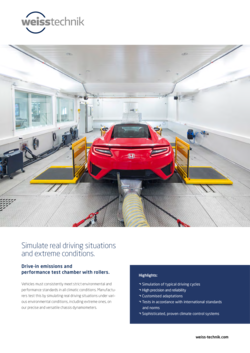 Drive-in emissions and Performance test-chamber with rollers